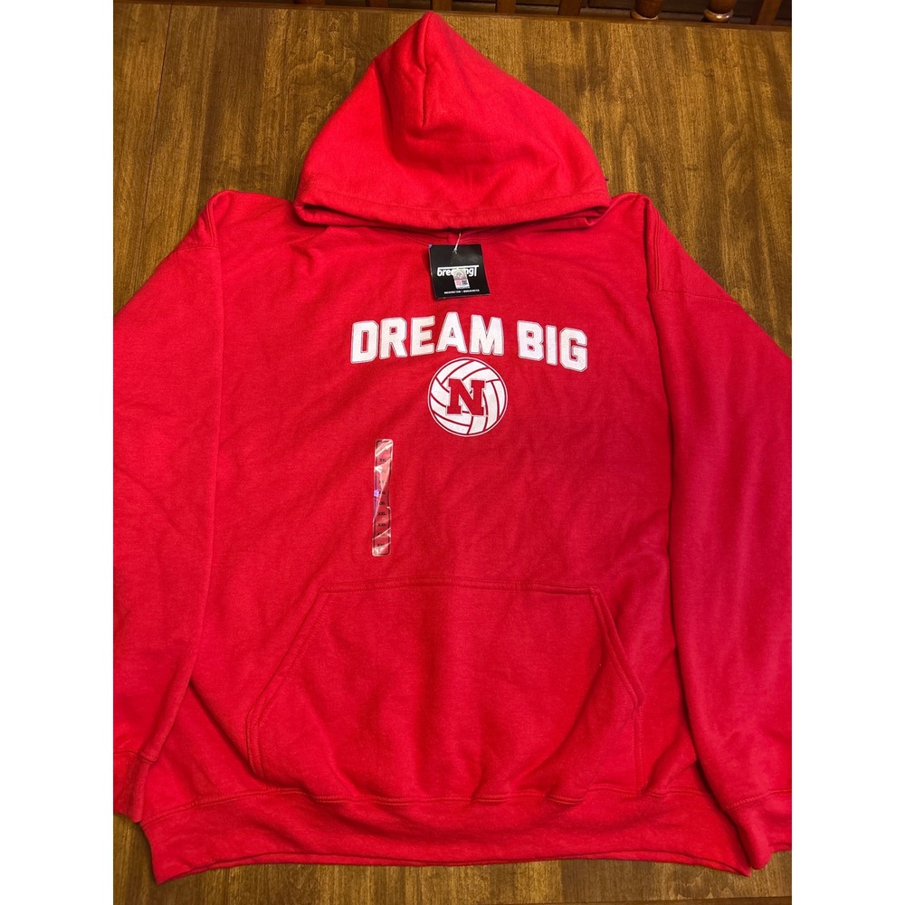 BreakingT Hoodie Mens 2XL Red NWT Nebraska Volleyball Dream Big Pullover 20026